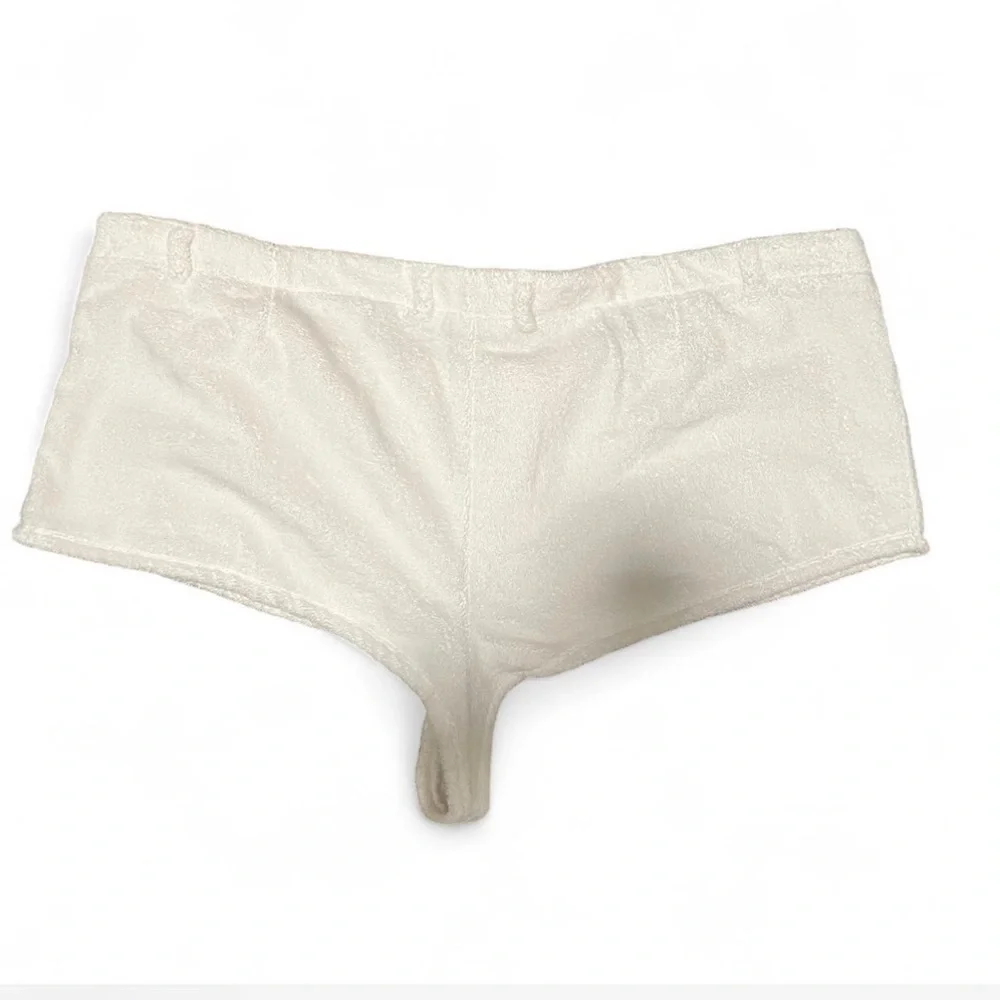 SKIMS White Terry Cloth Cover-Up Shorts